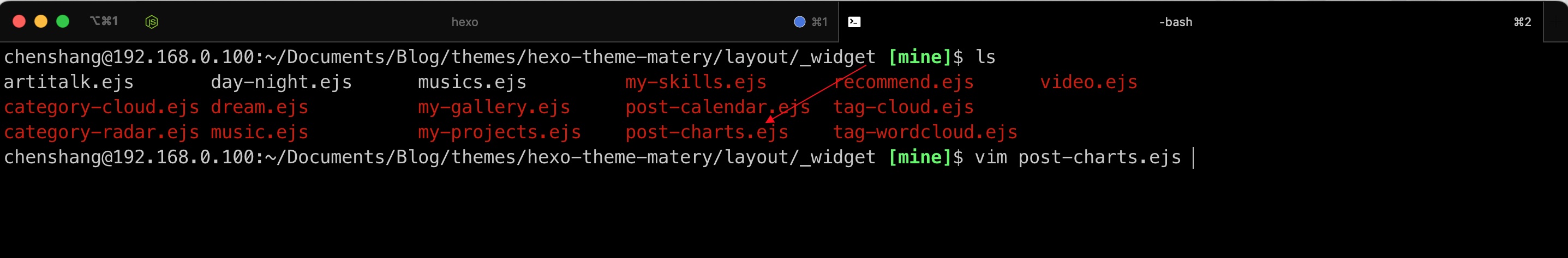 找到 layout/_widget/post-charts.ejs